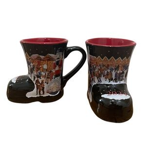 Christkindlmarket Christmas Boot Mug Set Of 2 Black Red Home Size One Size